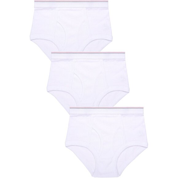 PACK OF 3 Men's Essentials Power Club 100% Cotton Solid White Bikini Briefs - Picture 2 of 6